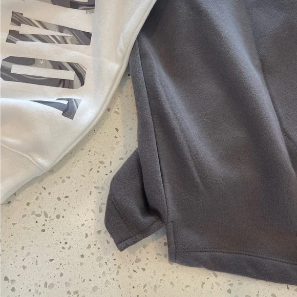 NWT PINK Victoria's Secret Gray and White Color-Blocked Sweatshirt - Picture 4 of 4